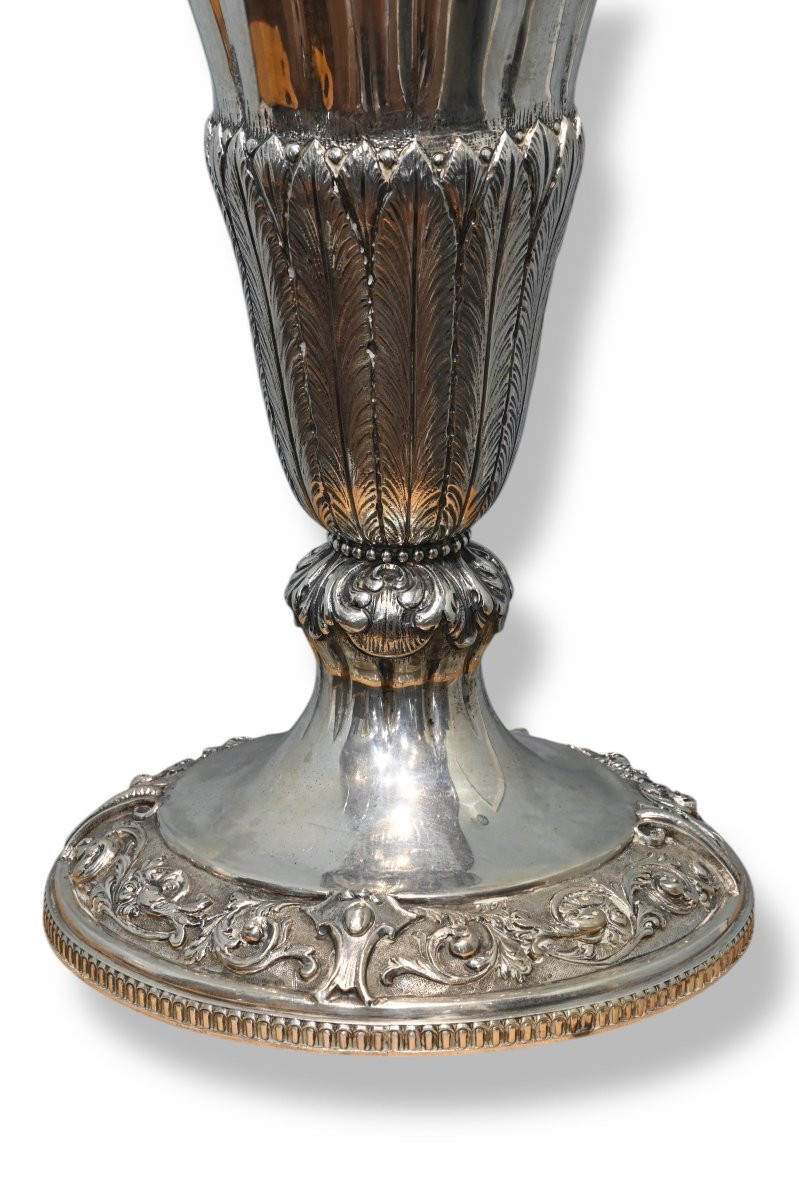 Vaso Neorinascimentale in Argento 800 - Italia Inizio XX Secolo-photo-2